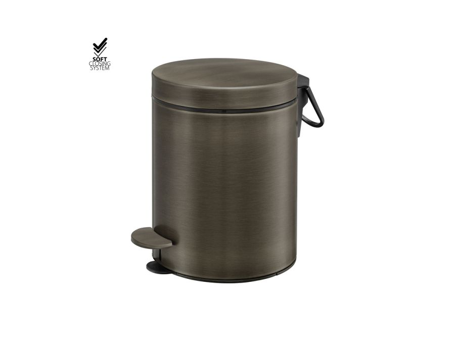 Sanco Waste Bins Χαρτοδοχείο 5 lt Soft Close (AISI 304) Σκούρο μπρονζέ ματ 90605-DM25