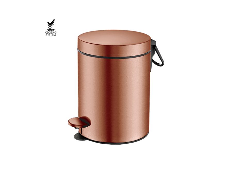 Sanco Waste Bins Χαρτοδοχείο 5 lt Soft Close (AISI 304) PVD κόκκινος χαλκός βουρτσιστός 90605-PVD-10BR