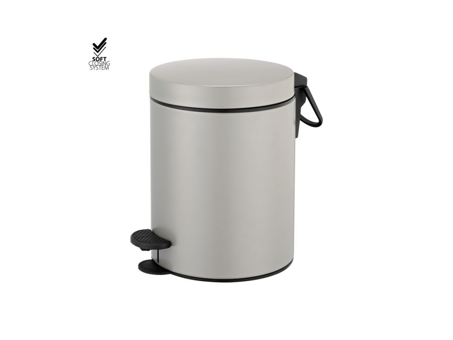 Sanco Waste Bins Χαρτοδοχείο 5lt Soft Closing System Γκρι τσιμέντου ματ 90680-M104