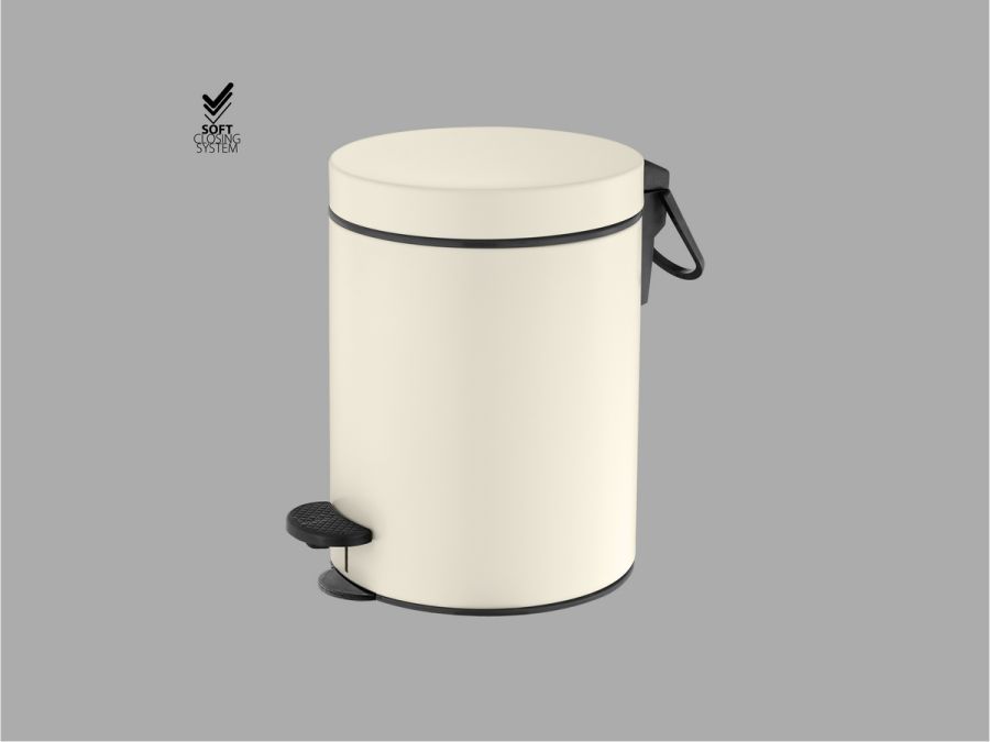 Sanco Waste Bins Χαρτοδοχείο 5lt Soft Closing System Μπεζ ματ 90680-Μ102