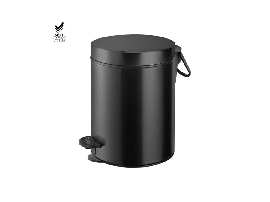 Sanco Waste Bins Χαρτοδοχείο 5lt Soft Closing System Μαύρο ματ 90680-Μ116