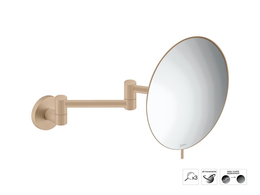 Sanco Cosmetic mirrors Μεγεθυντικός καθρέπτης x3 (Διπλό βραχίονα) Μόκα ματ MR-701-M103