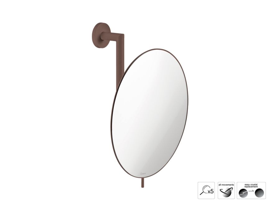 Sanco Cosmetic mirrors Μεγεθυντικός καθρέπτης x5 Wenge ανάγλυφο MR-764-Α75