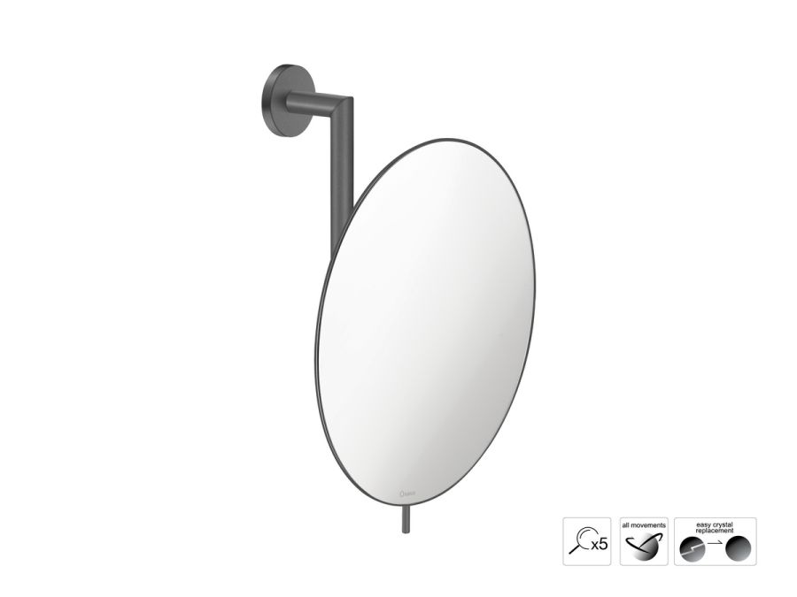 Sanco Cosmetic mirrors Μεγεθυντικός καθρέπτης x5 Ανθρακί ανάγλυφο MR-764-Μ118