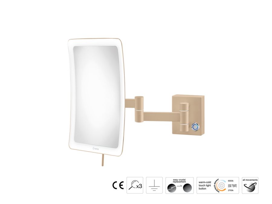 Sanco LED Cosmetic mirrors Μεγεθυντικός καθρέπτης x3 με LED Μόκα ματ MRLED-301-M103
