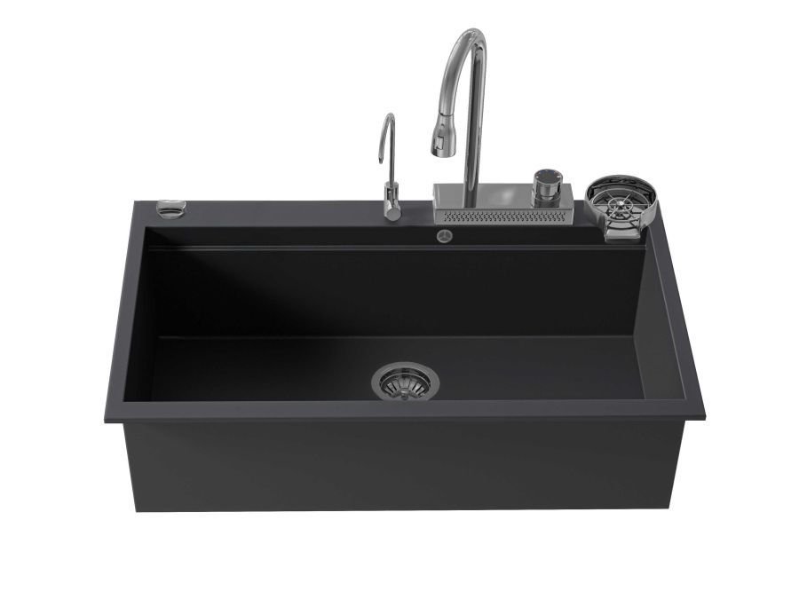 Sanitec Νεροχύτης 850 Multi Ultra Granite 79×50 850-33-Nero-8043