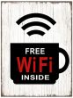 Πινακίδα Ξύλινη 30x40x1cm Free Wi Fi Inside Etoile NN-711-32