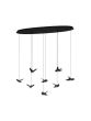 Κρεμαστό Φωτιστικό 116xH150cm Led 8x4,2w Μαύρα Πουλιά Eglo Paratebueno 390055