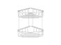 Sanco Shower Baskets Διπλή γωνιακή Θήκη PVD νίκελ ατσάλι 00009-PVD-11BR