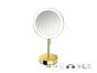 Sanco LED Cosmetic mirrors LED Επικαθήμενος Καθρέπτης μεγεθυντικός x3 PVD χρυσό ορείχαλκο γυαλιστερό MRLED-903-PVD-02PL