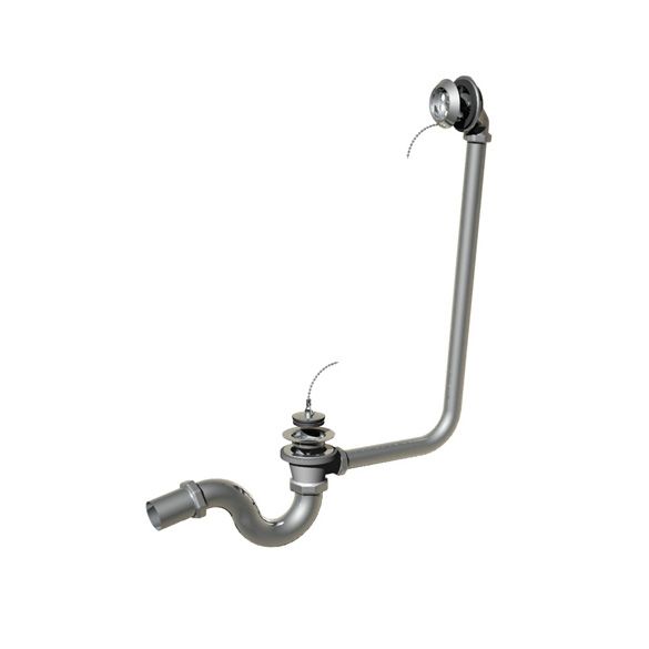 Horus Compléments Classic Collection - Bath Waste for Free Standing / Bathtub with Plug, Chain - Matt Nickel 00.448-NM