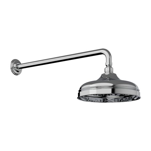 Horus Ascott Classic Collection - Anti-scale Nozzles Shower Head Diam. 220 Mm with Arm - Polished Nickel 00.506-NB