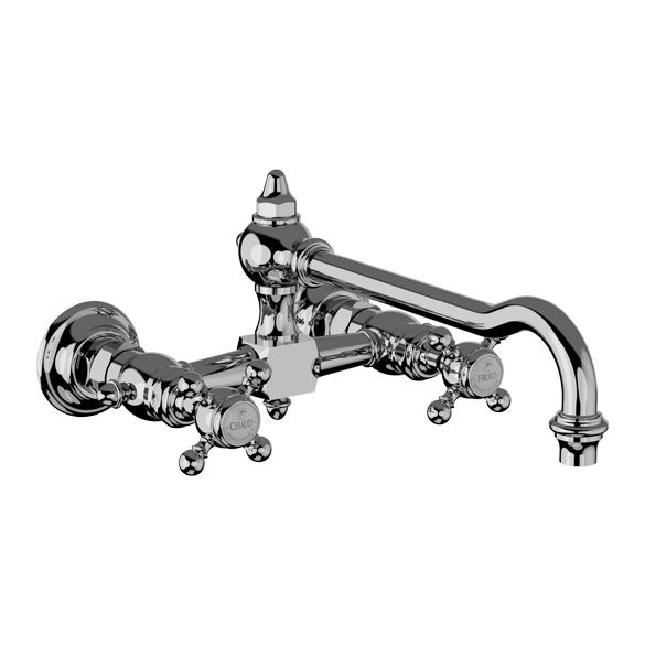 Horus Julia Victoria Julia Victoria Classic Collection - 2 Hole Wall Mounted Kitchen Mixer / No Waste - Chrome 01.102-CH