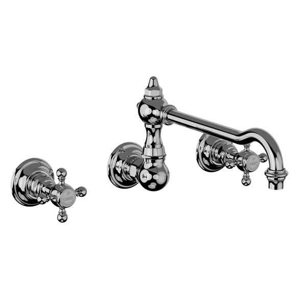 Horus Julia Victoria Julia Victoria Classic Collection - Concealed 3 Hole Wall Mounted Kitchen Mixer / No Waste - Matt Nickel 01.164-NM