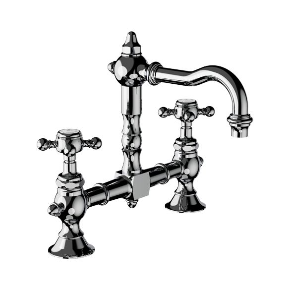 Horus Julia Victoria Julia Victoria Classic Collection - 2 Hole Basin Mixer with Waste - Polished Nickel 01.207-NB