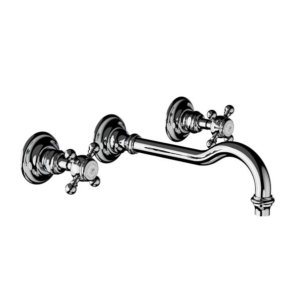 Horus Julia Victoria Julia Victoria Classic Collection - Wall Mounted 3 Hole Basin Set for Splashback - Chrome 01.273-CH