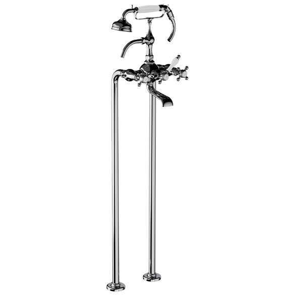 Horus Julia Victoria Julia Victoria Classic Collection - Complete Mixer + Pipes for Free Standing Bath - Matt Nickel 01.498-NM