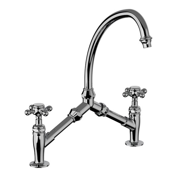 Horus Éloise Classic Collection - 2-hole Kitchen Mixer / Adjustable Centers / No Waste - Chrome 02.121-CH