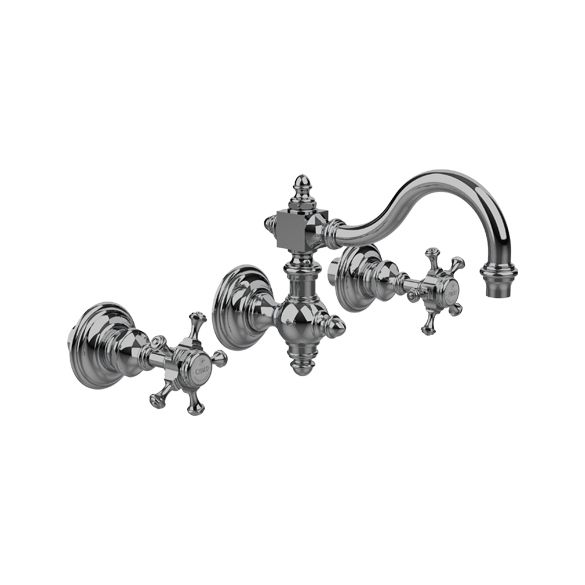 Horus Anthea Classic Collection - Wall Mounted 3 Hole Basin Set for Splashback - Matt Nickel 06.272-NM