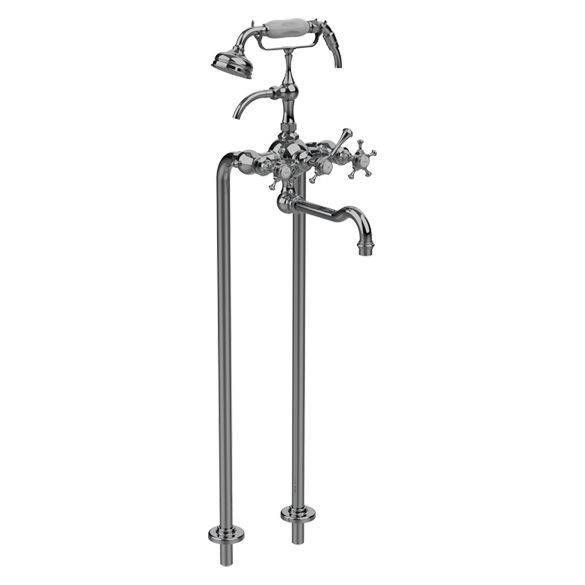 Horus Anthea Classic Collection - Complete Mixer + Pipes for Free Standing Bath - Chrome 06.498-CH
