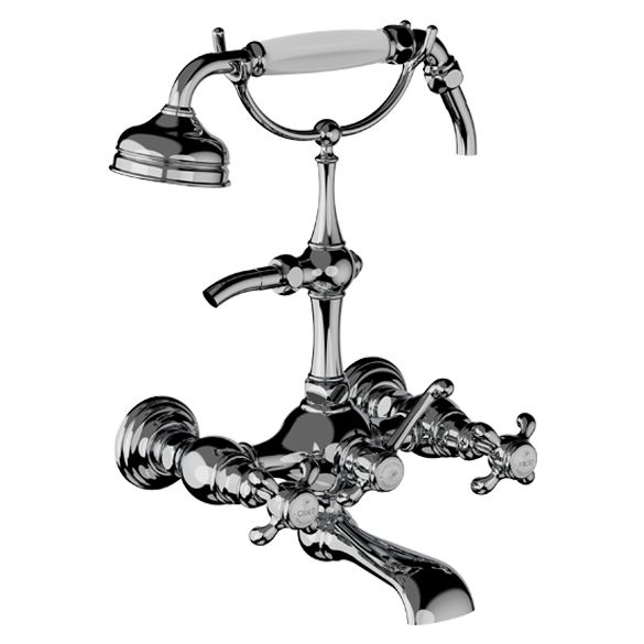 Horus Montmartre Classic Collection - Complete Wall Bath / Shower Mixer / Height Cradle - Matt Nickel 07.434-NM