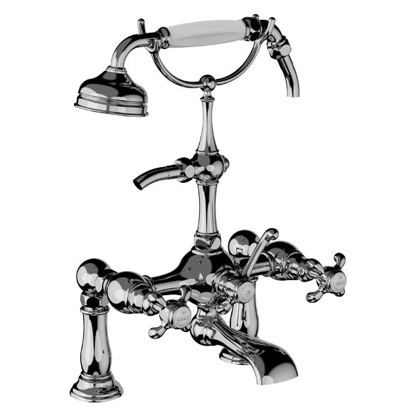 Horus Montmartre Classic Collection - Complete Deck Bath / Shower Mixer / Medium Height Cradle - Polished Nickel 07.435-NB