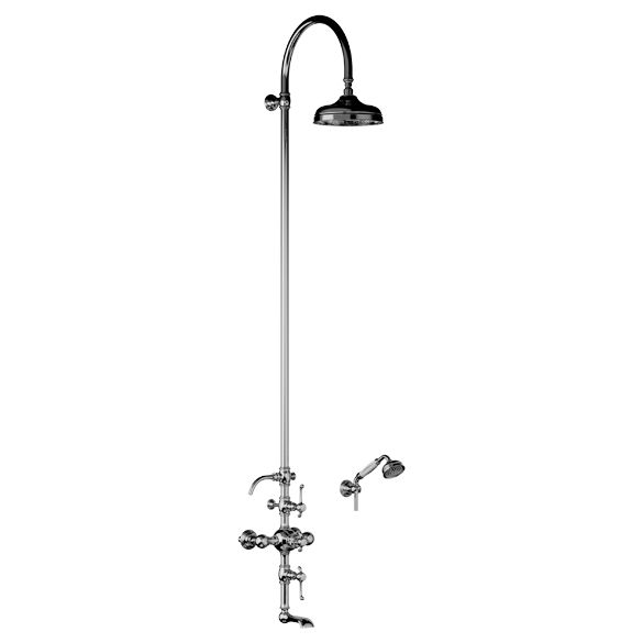 Horus Montmartre Classic Collection - Complete Thermostatic Wall Bath-shower Mixer - Polished Nickel 07.754-NB