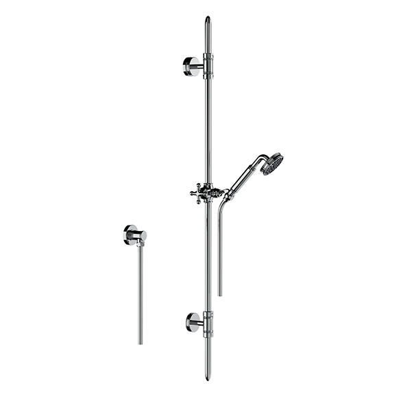 Horus Zéphyr Classic Collection - Wall Shower Set with Rail, Flexible Hose and Handspray - Chrome 16.532-CH
