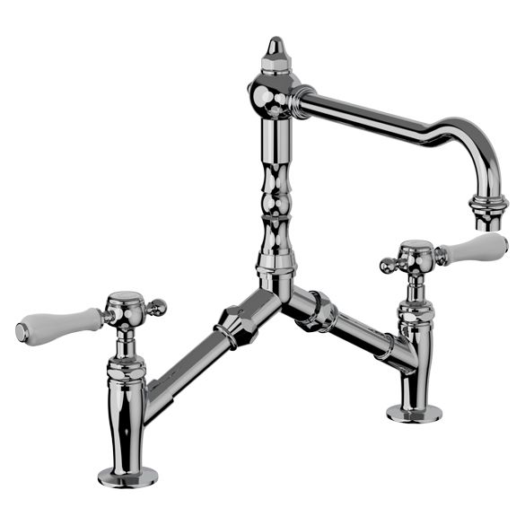 Horus Julia Victoria Julia Victoria Classic Collection - 2-hole Kitchen Mixer / Adjustable Centers / No Waste - Chrome 19.121-CH