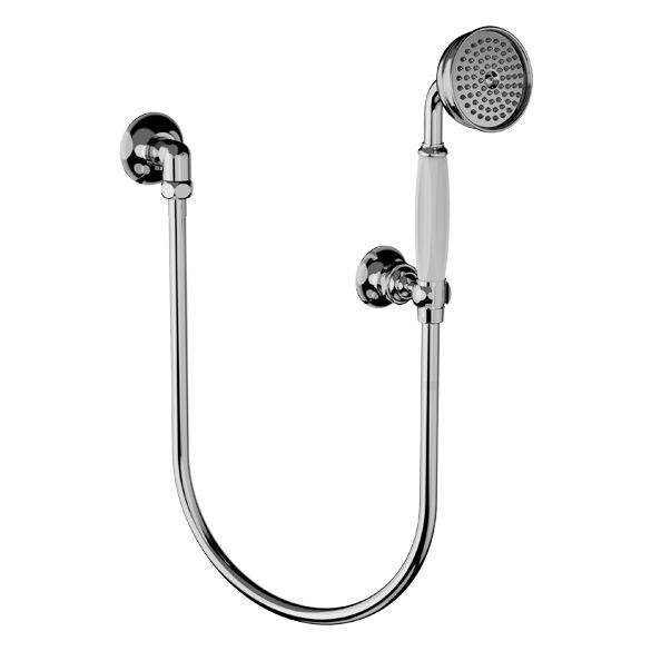 Horus Coventry Classic Collection - Wall Shower Set with Wall Hook, Flexible Hose and Handspray - Polished Nickel 28.589-NB