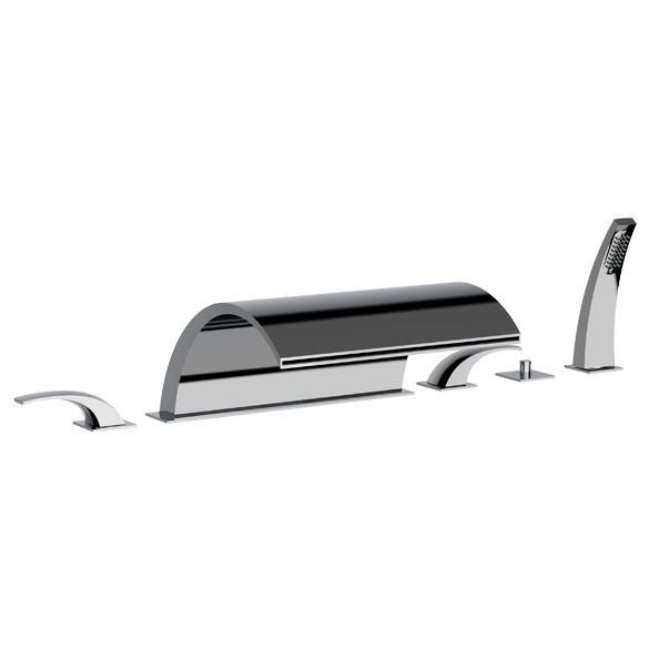 Horus Nouvelle Vague “part of Contemporary Collection - 6 Hole Deck Mounted Bath/shower Set - Metal Gun 40.468-CF