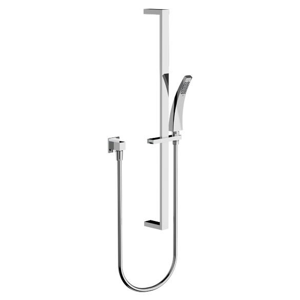 Horus Nouvelle Vague “part of Contemporary Collection - Wall Mounted Shower Set with Rail, Flexible and Handshower - Satin Brass 40.532-LS