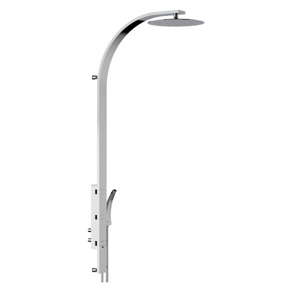 Horus Nouvelle Vague “part of Contemporary Collection - Wall Shower Panel Thermostatic Mixing Valve for Wall Shower with Stainless Steel Shower Head - Black Chrome 40.550-NC