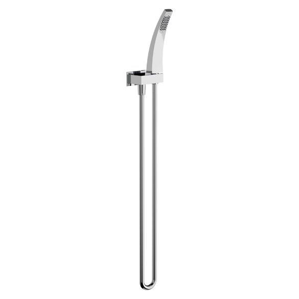 Horus Nouvelle Vague “part of Contemporary Collection - Inlet Wall Mounted Handshower Hook with Flexible Hose and Handshower - Chrome 40.590-CH