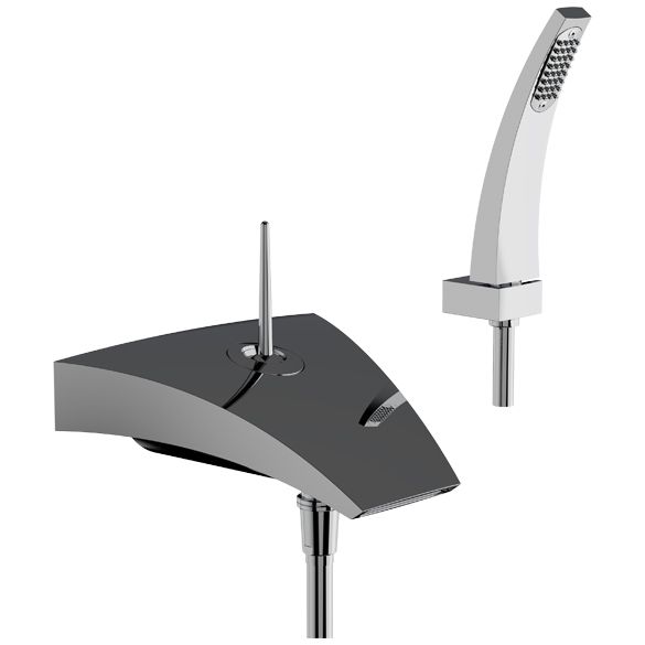 Horus Nouvelle Vague “part of Contemporary Collection - Wall Mounted Bath/shower Mixer - Metal Gun 40.714-CF
