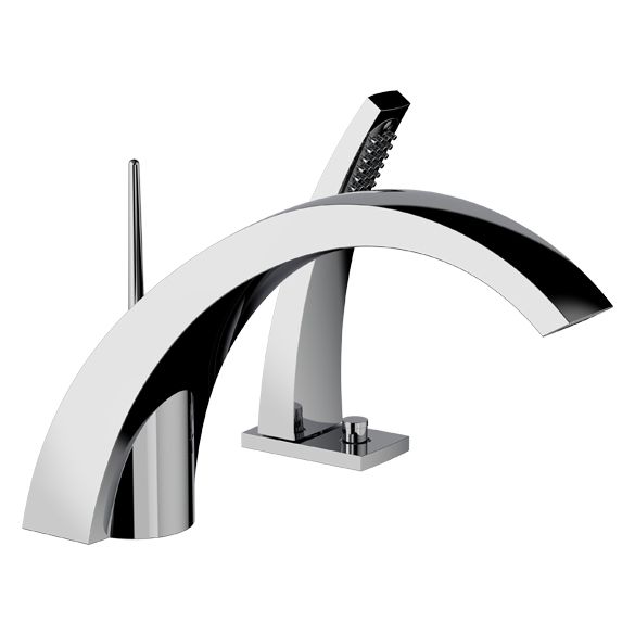 Horus Nouvelle Vague “part of Contemporary Collection - Deck Mounted Bath/shower Mixer - Black Chrome 40.766-NC