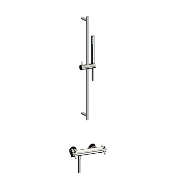 Horus Minoé Contemporary Collection - Complete Set : Exposed Thermostatic Wall Bathshower Mixer - Metal Gun 47.795-CF