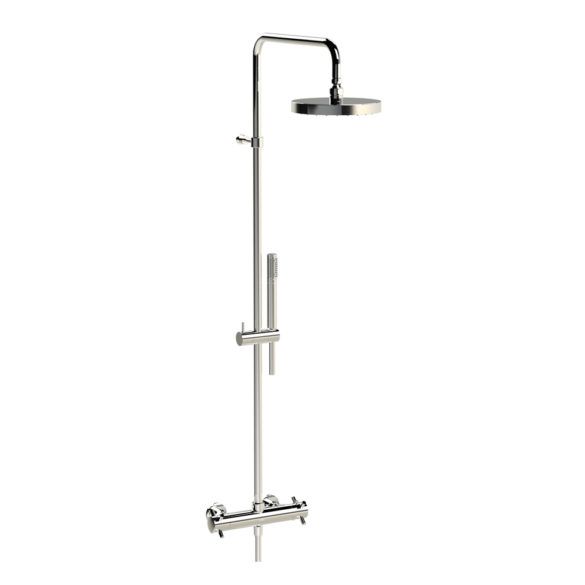 Horus Minoé Contemporary Collection - Complete Exposed Thermostatic Wall Shower Set - Metal Gun 47.797-CF
