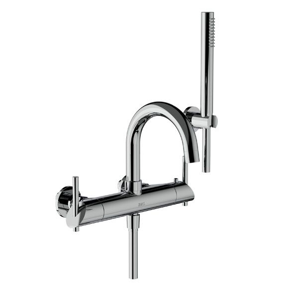 Horus Minoé Contemporary Collection - Complete Set : Complete Exposed Thermostatic Wall Bath-shower Mixer - Chrome 49.714-CH