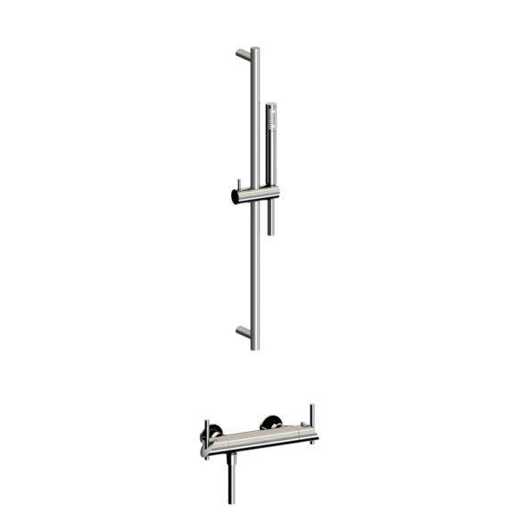 Horus Minoé Contemporary Collection - Complete Set : Exposed Thermostatic Wall Bathshower Mixer - Metal Gun 49.795-CF