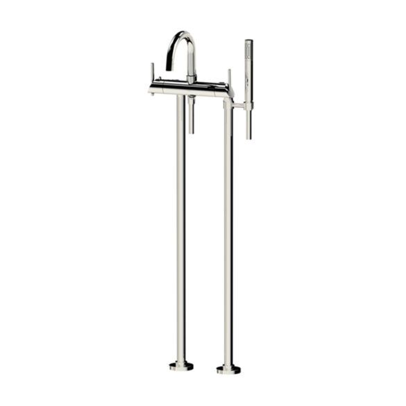Horus Minoé Contemporary Collection - Complete Thermostatic Bath-shower Mixer with Pipes for Free Standing Bath - Matt Black 49.798-NO
