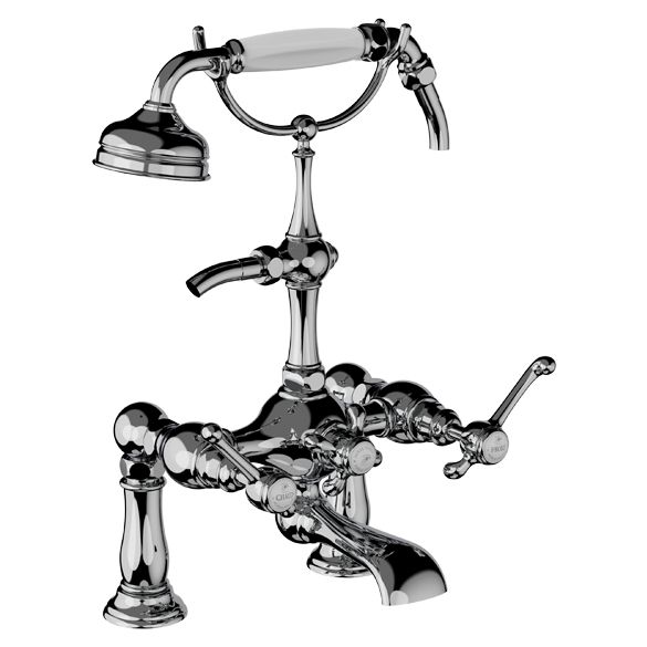 Horus Montmartre Classic Collection - Complete Deck Bath / Shower Mixer / Medium Height Cradle - Polished Nickel 50.435-NB