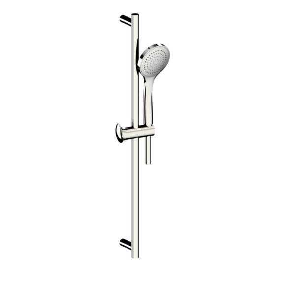 Horus Canopée Contemporary Collection - Shower Rail with Brass Handshower on Sliding Part and Flexible Hose - Satin Brass 60.542-LS