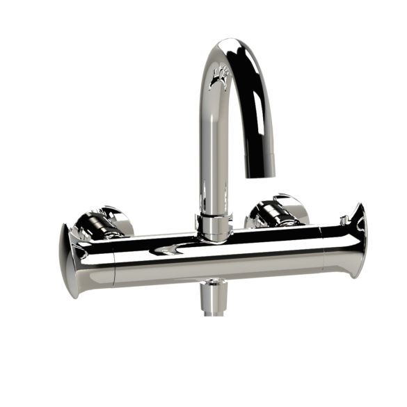 Horus Canopée Contemporary Collection - Exposed Thermostatic Wall Bathshower Mixer - Satin Brass 60.784-LS