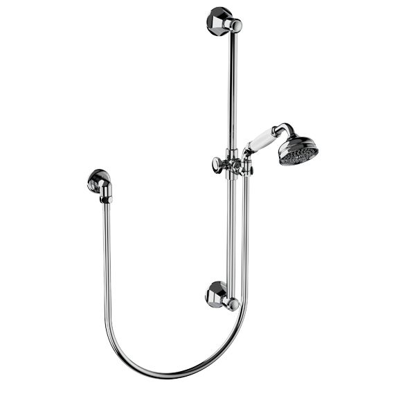Horus Ascott Classic Collection - Wall Shower Set with Rail, Flexible Hose and Handspray - Chrome 62.532-CH