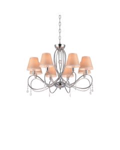 E002-8 LAKI PENDANT LAMP CHROME & WHITE SHADE 1Z2 HOMELIGHTING 77-3666