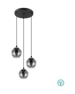 Eglo Ariscani Μοντέρνο Κρεμαστό Φωτιστικό Τρίφωτο με Ντουί E27 σε Μαύρο Χρώμα 98653