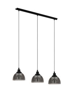 Eglo Beleser Μοντέρνο Κρεμαστό Φωτιστικό Τρίφωτο Ράγα με Ντουί E27 σε Μαύρο Χρώμα 98384