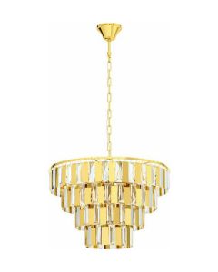 Eglo Erseka Πολυέλαιος 7xE14 Ø48cm με Κρύσταλλα Χρυσός 99097 99097