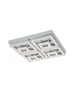 Eglo Fradelo Μοντέρνα Μεταλλική Πλαφονιέρα Οροφής με Ενσωματωμένο LED σε Ασημί χρώμα 52cm 95661